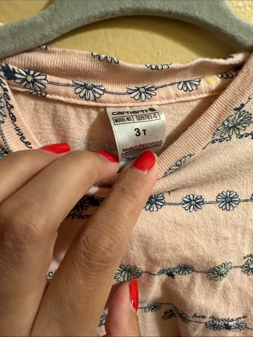 Carhartt Pink Floral Toddler Tee